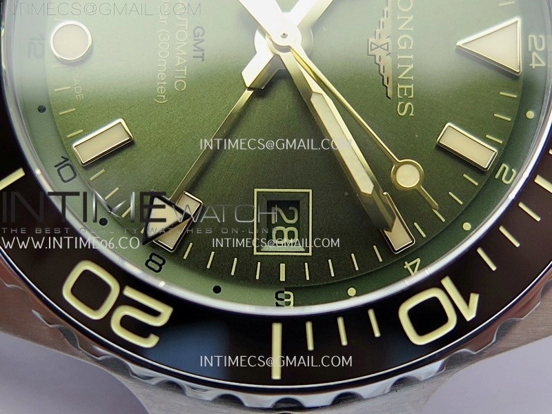 Hydroconquest L3.790.4 43mm SS Green Ceramic Bezel ETC 1:1 Best Edition Green Dial on SS Bracelet A2836